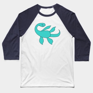 Dino Nessie - Turquoise Baseball T-Shirt